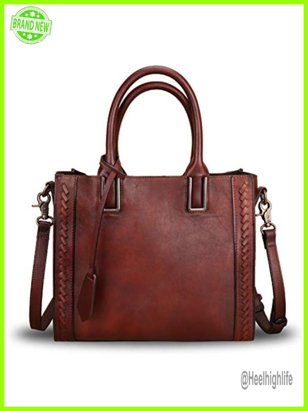 Genuine Leather Satchel Handbag for Women Vintage Handmade Shoulder Bag